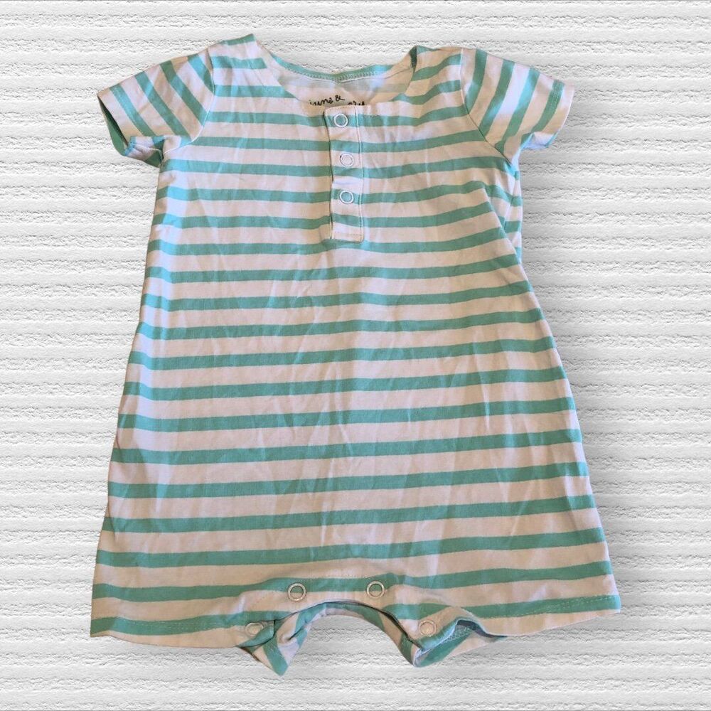 June & January 6/12 Blue and White Romper